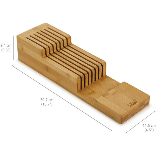 Bamboo Knife Drawer Organizer 2Tier Kitchen Knife Holder for Safe and SpaceEfficient Storage 1