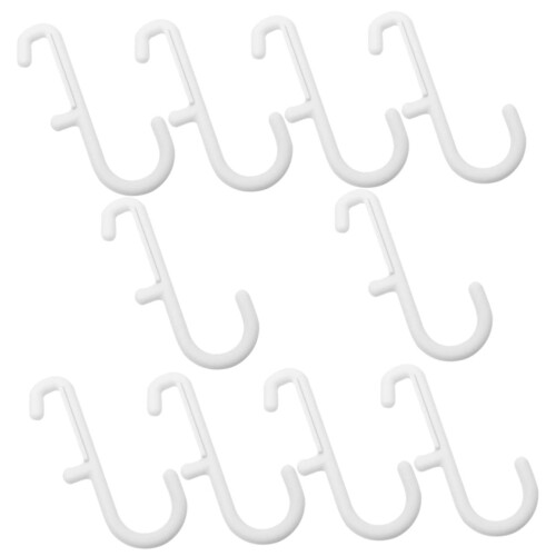 10Pcs White J Pegboard Hooks Set for Easy Wall Installation and Garage Tool Organization