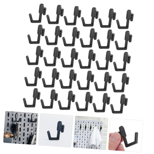 Pegboard Hooks J Shape Heavy Duty for Garage Tool Organization Black 150pcs Bulk Set 1