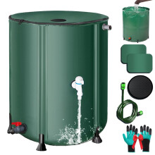 Collapsible Rain Barrel with Filter, 13 Gallon LeakProof Outdoor Water Storage Tank for Garden