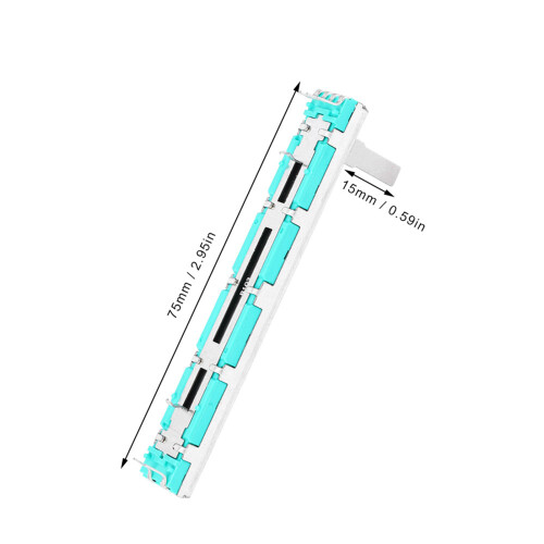 5 Stück B10K Doppelkanal-Schiebepotentiometer 75mm 1
