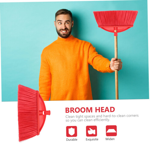 Broom Head Replacement with Builtin Hair Comb, Plastic Sweeper Head for Kitchen Floor Cleaning 2