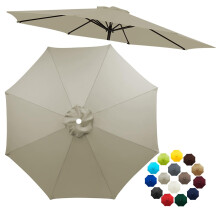9FT 6Rib Patio Umbrella Replacement Canopy, UV Resistant Waterproof Outdoor Cover