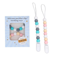 Pacifier Clip for Baby Girls Boys, BPA Free Silicone Pacifier Holder Clip, Promote Development Multifunctional Use Universal Pacifier Strap with Easy