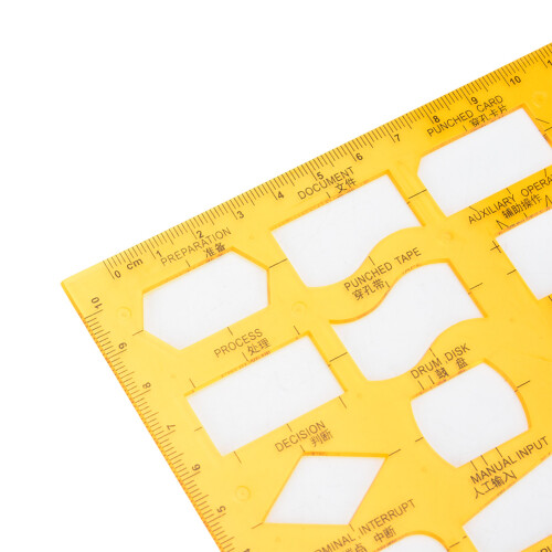 4351 Robustes Kunststoff-Zeichenvorlage-Lineal 1 Stück