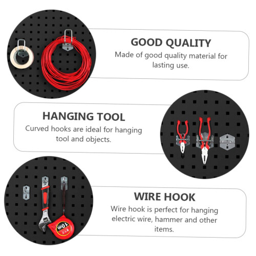 Heavy Duty Pegboard Hooks Assortment with Secure Clipin Lock for Garage and Workshop Organization 1