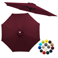 7.5FT 8Rib Patio Umbrella Canopy Replacement UV Protective Waterproof Outdoor Cover Wine Red