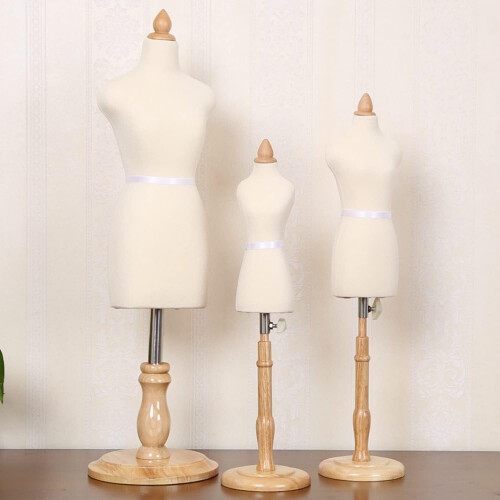 Adjustable Child Mannequin Torso with Solid Base and Linen Surface for Sewing and Clothing Display 2