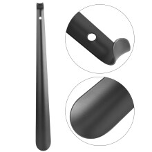 Black Stainless Steel Shoe Horn 42cm Long Handle Shoe Lifter Aid