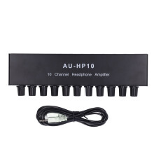 Sound Field Enhancement High Quality Audio Distribution 10 Channel Stereo Headphone Amplifier Splitter Individual Volume Level Control Compact And