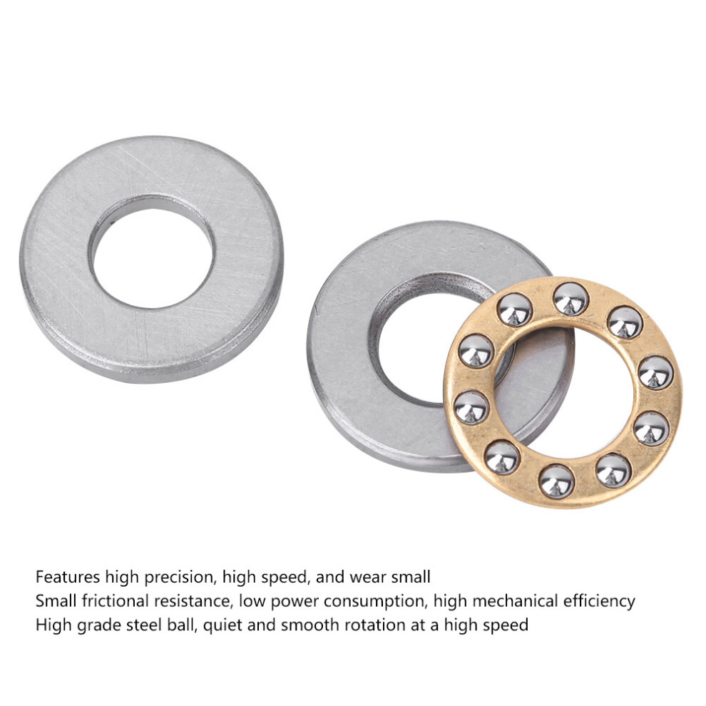 Steel Thrust Ball Bearings 10 Pack High Accuracy Flat 12X21x5mm For Machinery 9371382894879
