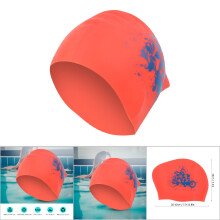 Eco-friendly Red Swim Cap with Fashionable Design for Long Hair
