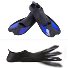 Men Women Swimming Fins Open Heel Adjustable Flippers Dive Snorkel Blue L