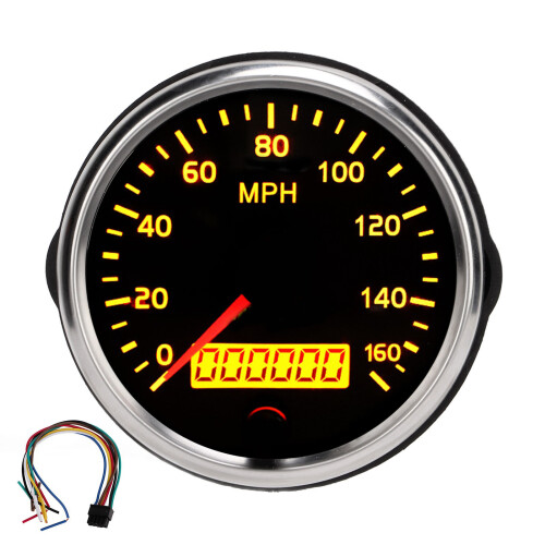 12V/24V 3.3in Speedometer 0-160MPH LCD Display with Backlight 1