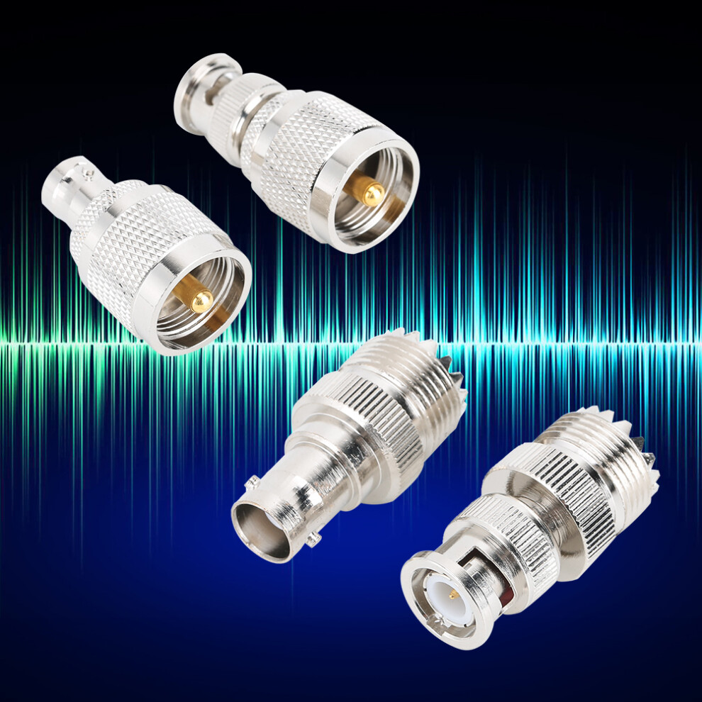4 Pcs Uhf To Bnc Nickel Plated Copper Adapter Set For Radio Wifi 50Î© 8791382898744