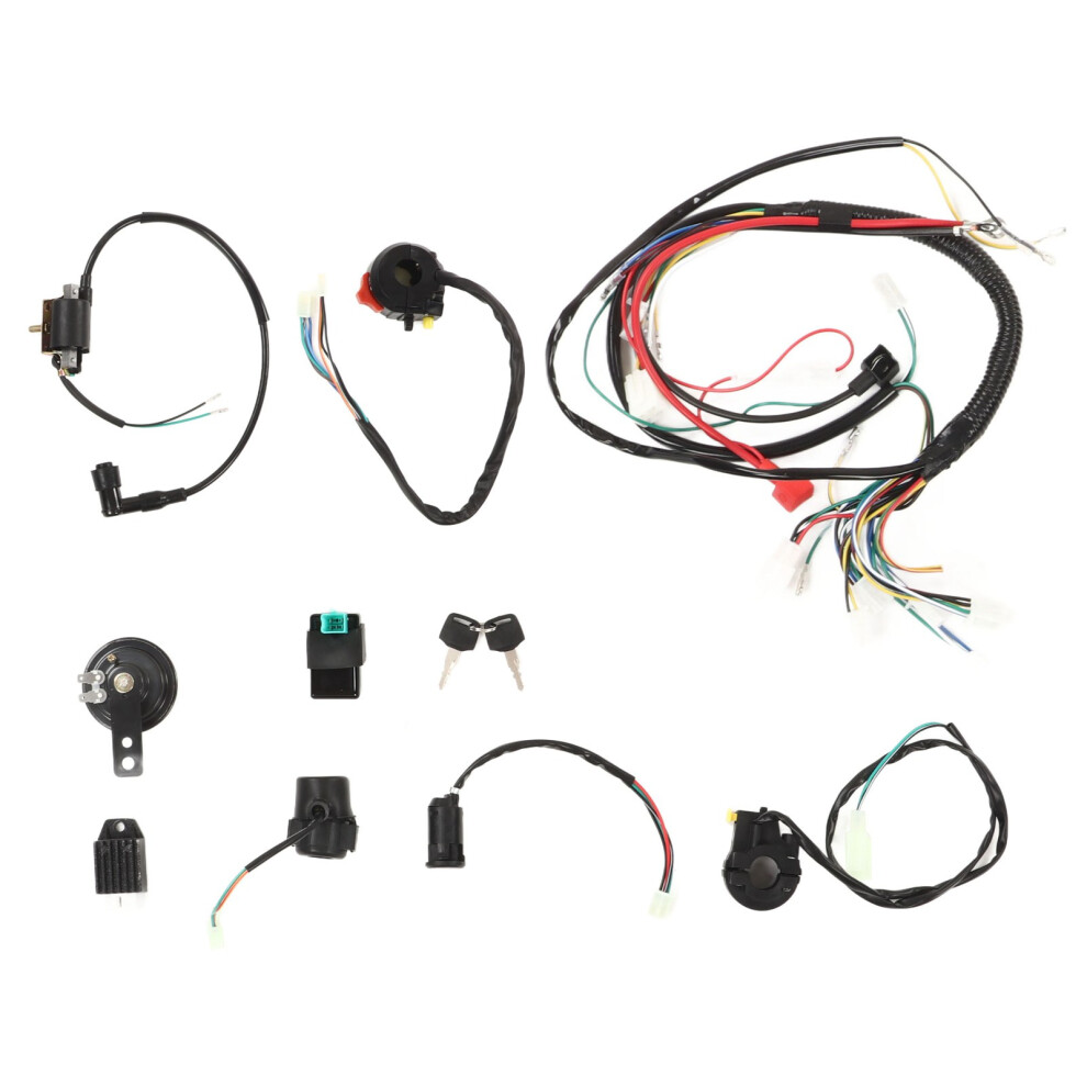 Atv Parts Wiring Loom With Cdi Ignition Coil Spark Plug Rebuild Kit And Voltage Regulator For Complete Electrics Universal Fitment 9138057639896
