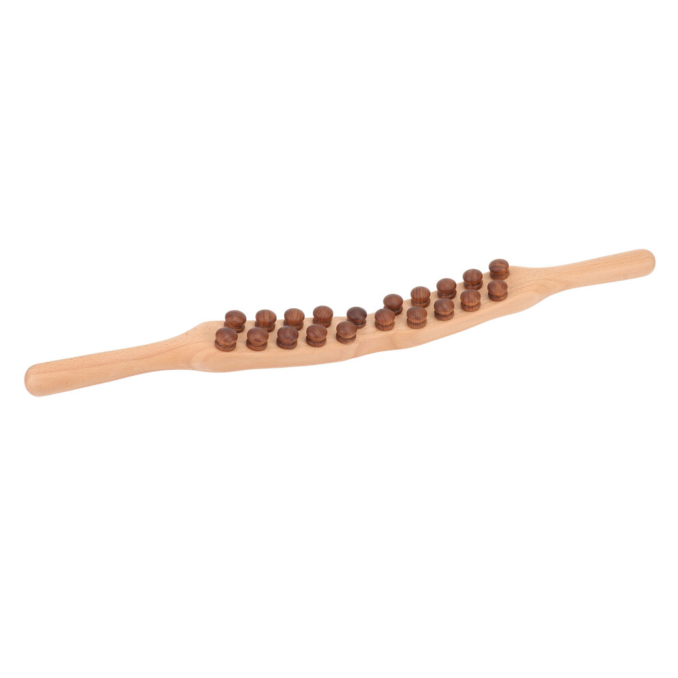 Myofascial Release Massager Natural Wood Stick with Grooved Design, Lymphatic Drainage Tool for Trigger Point Therapy and Body Shaping, Smooth