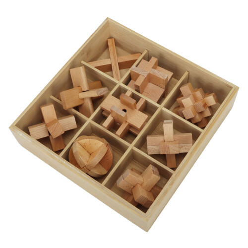 STEM Learning And Problem Solving Abilities Environmental Protection Wood Lacquer Interlocking Logic Skill Genius Puzzle Great Variety In Designs 2