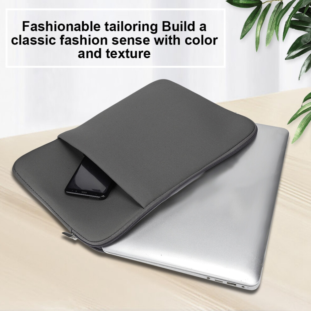 Portable 14 Inch Laptop Cover Slim Shockproof Envelope Business Bag Light Grey 7891382900346