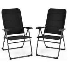Tumbona - HELLOSHOP26 - Sillas largas reclinables extensibles - Negro - Plegables - Confort optimizado