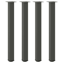 Pieds de table de bar - HELLOSHOP26 - Lot de 4 (80x80x90-92 cm) - Acier thermolaqué - Patins réglables - Trous pré-percés