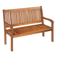 Banco de jardim - HELLOSHOP26 - 126x63x91 cm - Madeira de acácia - 3 lugares - Impermeável