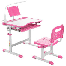 Lot de 1 ensemble bureau incliné et chaise réglable 71 x 38 x 52-79 cm