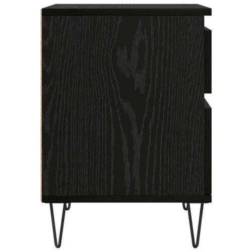 Nachttisch - HELLOSHOP26 - 40x35x50 cm - 2 Schubladen - Schwarzes Eichenholz - Spanplatten 2