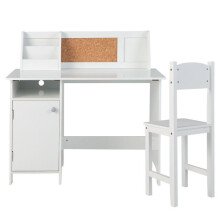 Lot de bureau et chaise enfants 90 x 45 x 86 cm assise ergonomique tableau