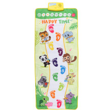 Dance Mat with Piano Sounds, Interactive Musical Toy for Toddlers, Educational Piano Mat with Animal Voices and Flashing Lights, Foldable & Soft