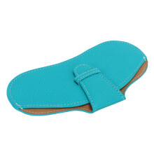 Blaues PU-Leder-Sonnenbrillenetui, tragbar, schlank, 27 g