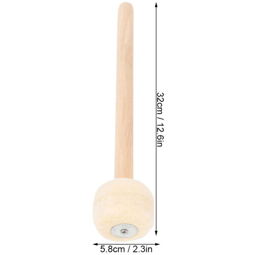 2Pcs Drum Stick Wool Head with Wooden Handle - Percussion Essentials 1