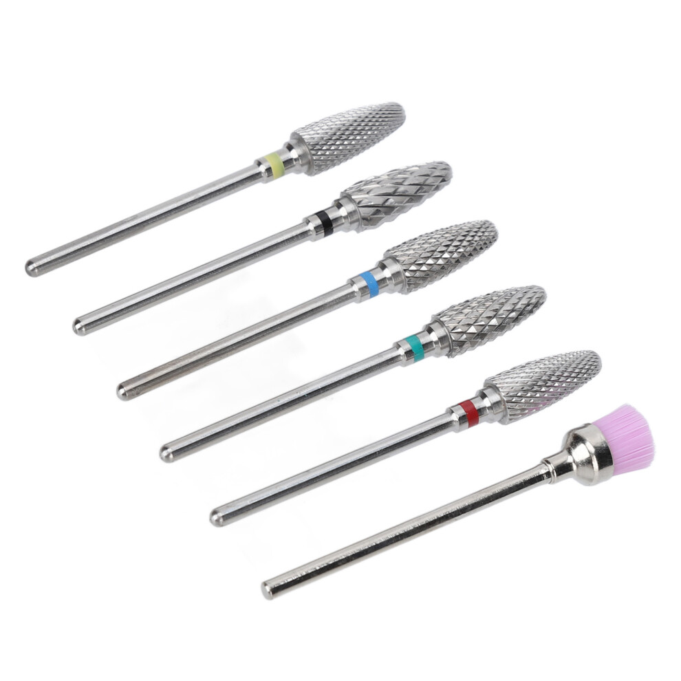 Tungsten Steel Nail Drill Bit Set with Cleaning Brush for Salon Use