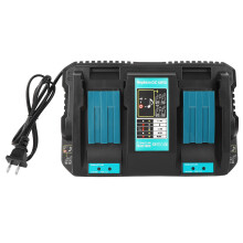 Replacement Dual Charger with Fast 4A Output for Makita 18V Battery, Includes LED Indicator and Music Notification Compatible with LXT LI-ION