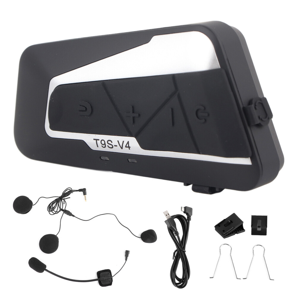 Noise Cancellation Motorcycle Bluetooth Headset, Hi Fi Stereo Sound Fm Radio Universal Pairing Waterproof Intercom System Voice Assistant Access 9138057744927