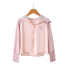 (Color-blocking pink purple, 5XL150cm) 2025 Summer Kids' Sun Protection Jacket - Ultra-Thin, UV-Resistant & Breathable. Adorable Design for Boys & Girls, Lightweight Sunblock Coat