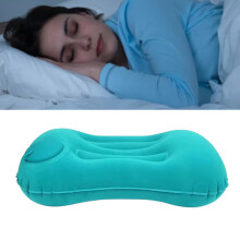 Ultraleichtes aufblasbares Campingkissen mit Flauschstoff, Hellblau, 125 g