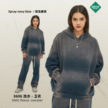 (Spraying of Tibetan green, XXL) 2025 Autumn Winter New Unisex Thickened Solid Color Hoodie with Distressed Spray-Dyed Design, Warm for Cold Days