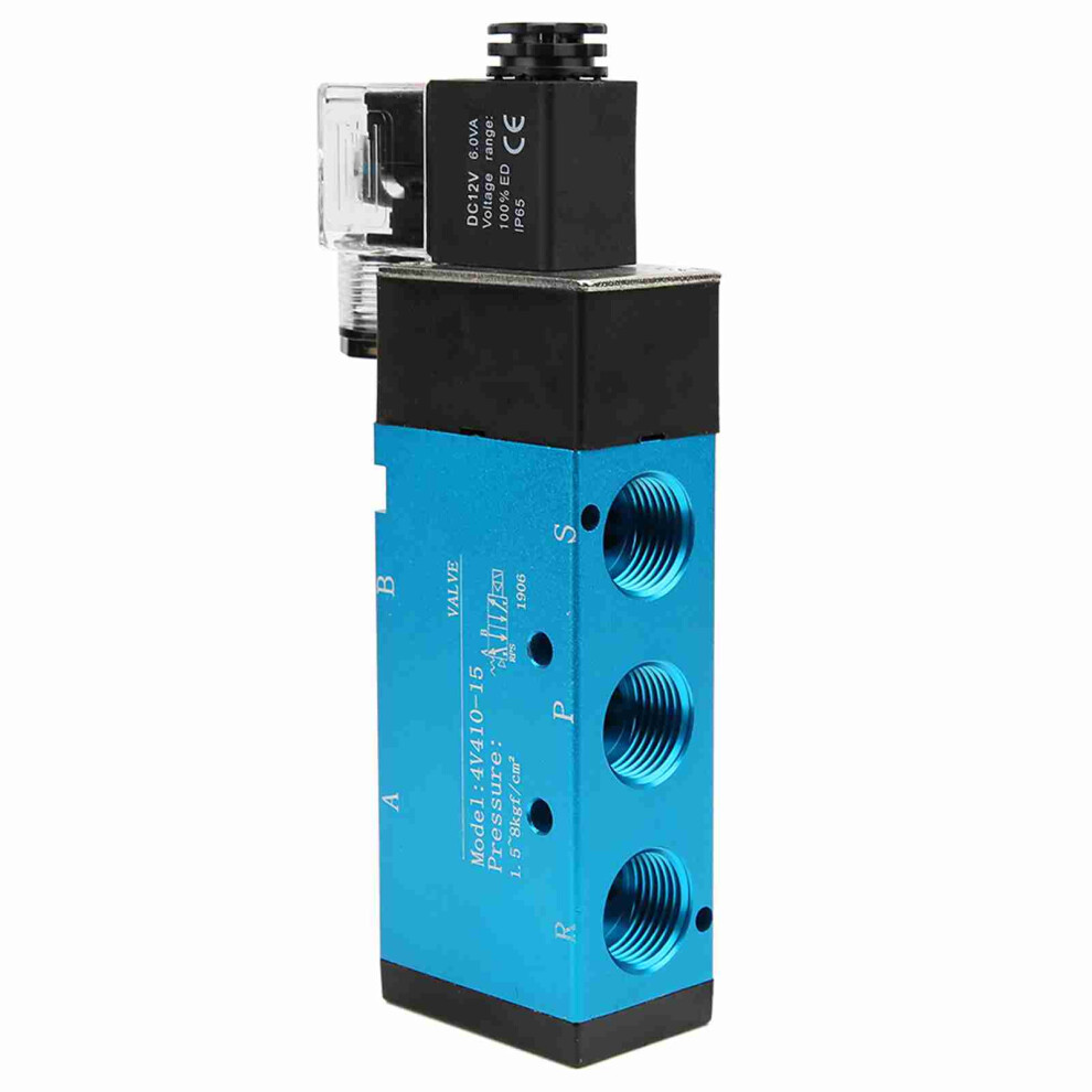 4V410-15 2-Position 5-Way Air Solenoid Valve 50Mm Ip65 Dc12v 9491382907079