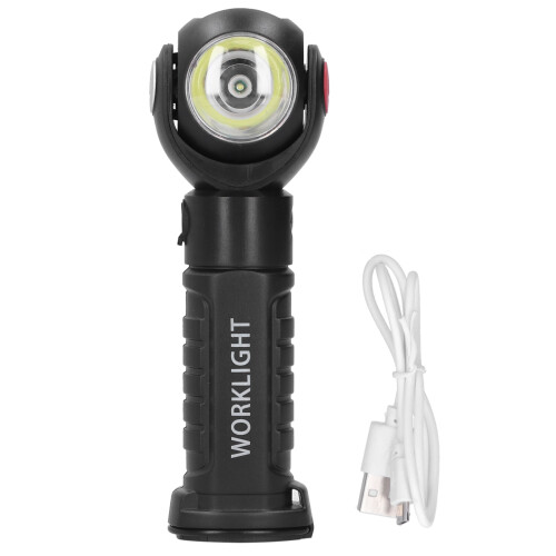 Adjustable Lighting Modes Work Light, Rechargeable COB Flashlight With Magnetic Base Emergency Tool For Roadside Repairs
