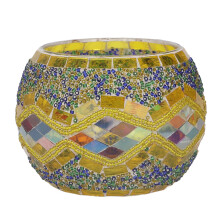 Mosaic Glass Tea Light Holders Vintage Stained Glass Design Romantic Stained Glass Candle Holder Decorative Glass Votive Holder Sturdy Mosaic Glass