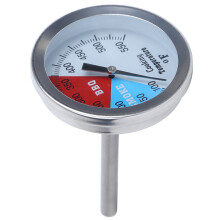 Outdoor Grill Thermometer Stainless Steel BBQ Smoker Pit Temp Gauge with Large Dial Face and High Accuracy Measurement