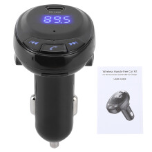 Wireless Music Player Bluetooth FM Transmitter For Car With Hands-Free Call Dual USB Charging Ports HI-FI Stereo Sound And Noise Suppression