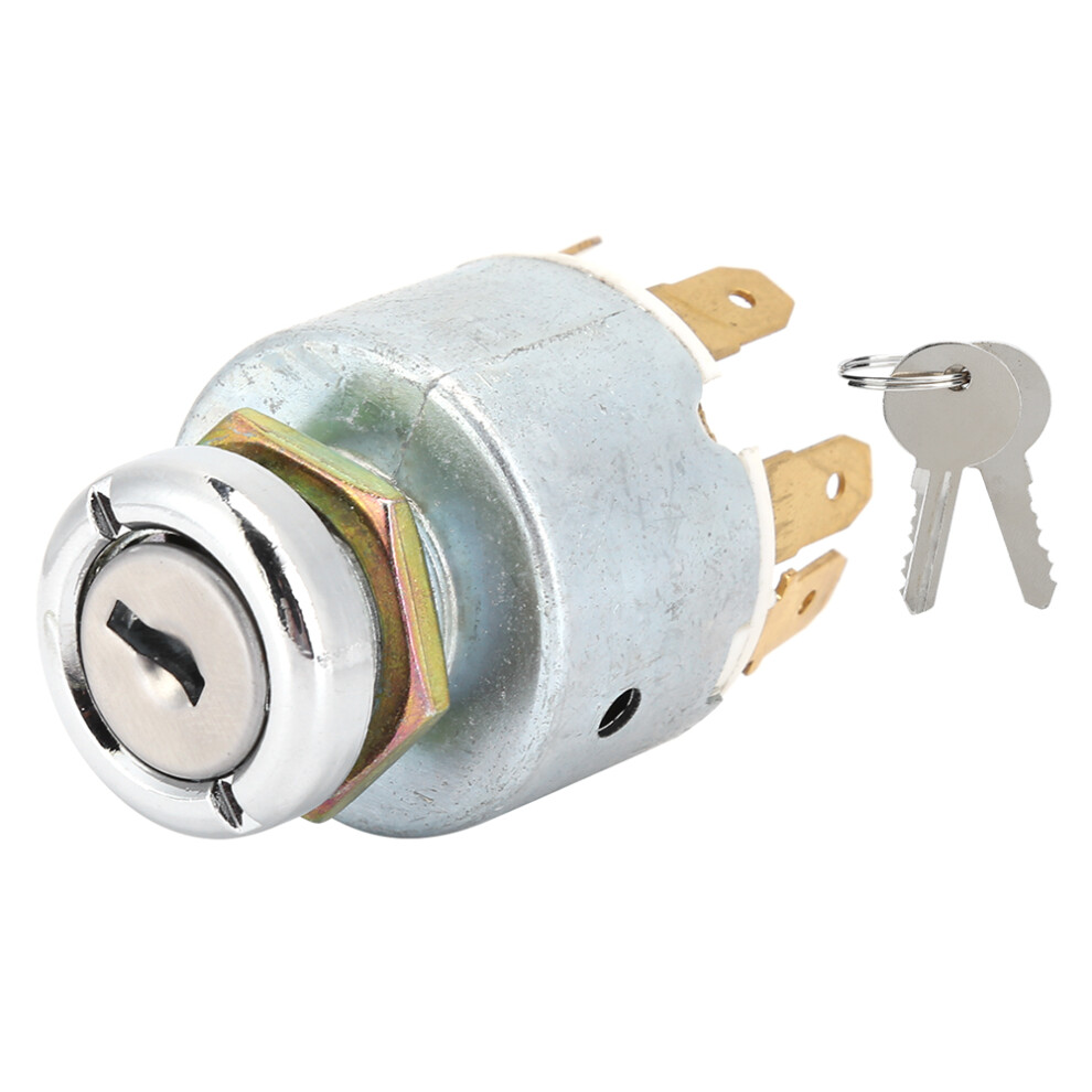 Zinc Alloy Body Ignition Switch Copper Connection Terminals Universal 12V Ignition Switch Waterproof Ignition Key Starter Switch Sturdy 9175034367915