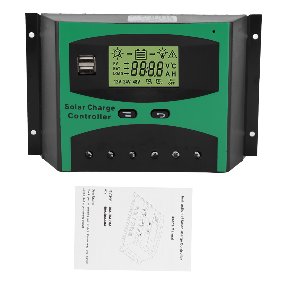 Lcd Display Solar Charge Controller 12V 24V, Pwm Regulator With Adjustable Charging Management And Good Heat Dissipation, Voltage Stabilizer With 9175034368240