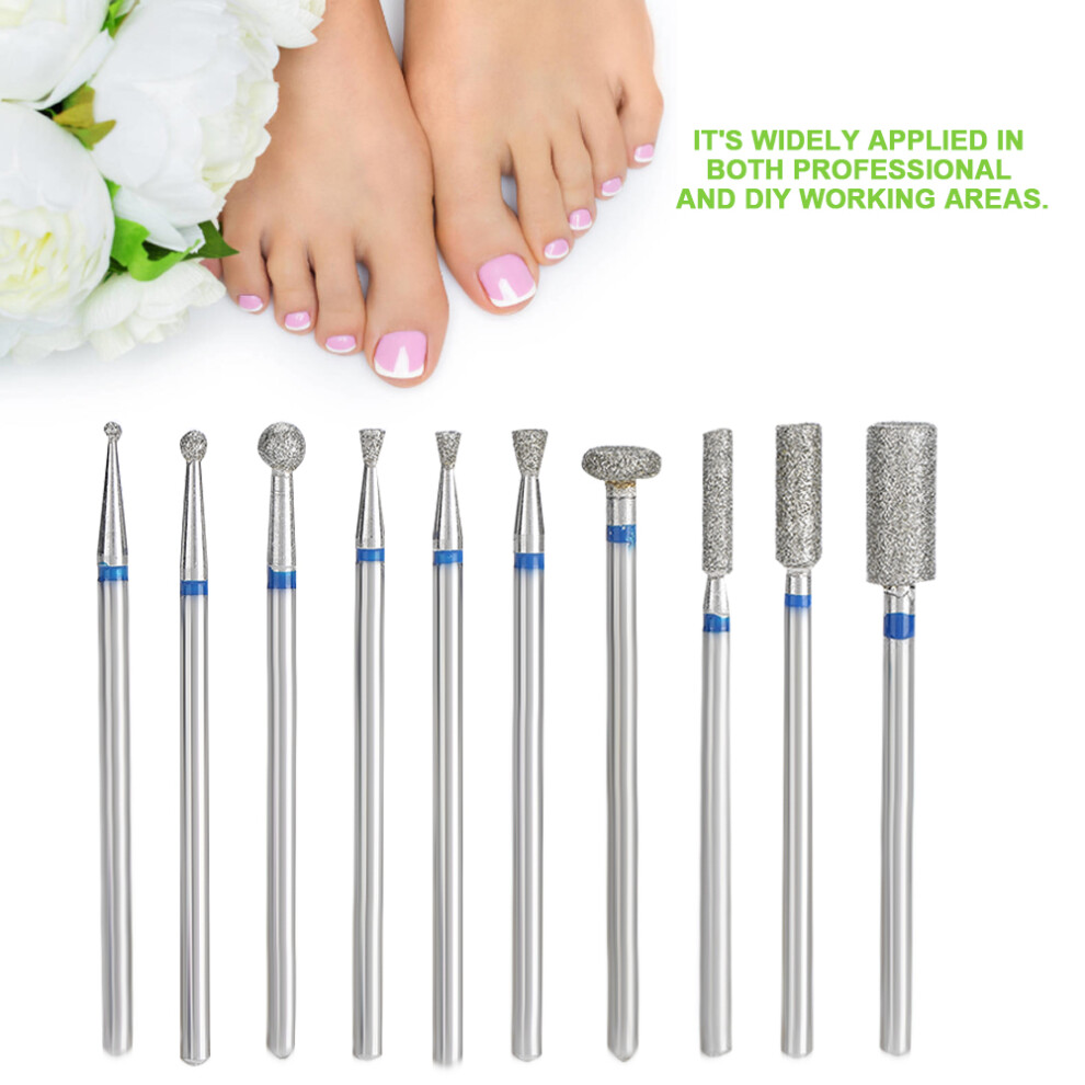 10pcs Tungsten Steel Nail Art Grinding Heads for Manicure & Engraving