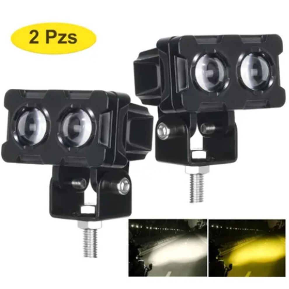 Led Driving Fog Lights Dual Color Pod Work Lights For Boat Atv Tractor, Long Lifespan Heat Dissipation Technology With Wide Range Amber/White 9175034370861