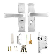 Universal Door Lever Lock Set Door Knob Lock with Keys Front Door Lock Handle Sets Manganese Steel Silent Bearing Wide Application Anti Twist Key