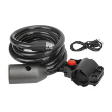 High Tech Bike Lock With Fingerprint And Bluetooth Weatherproof Heavy Duty Anti Theft Flexible Steel Cable Self Coiling Mounting Bracket For