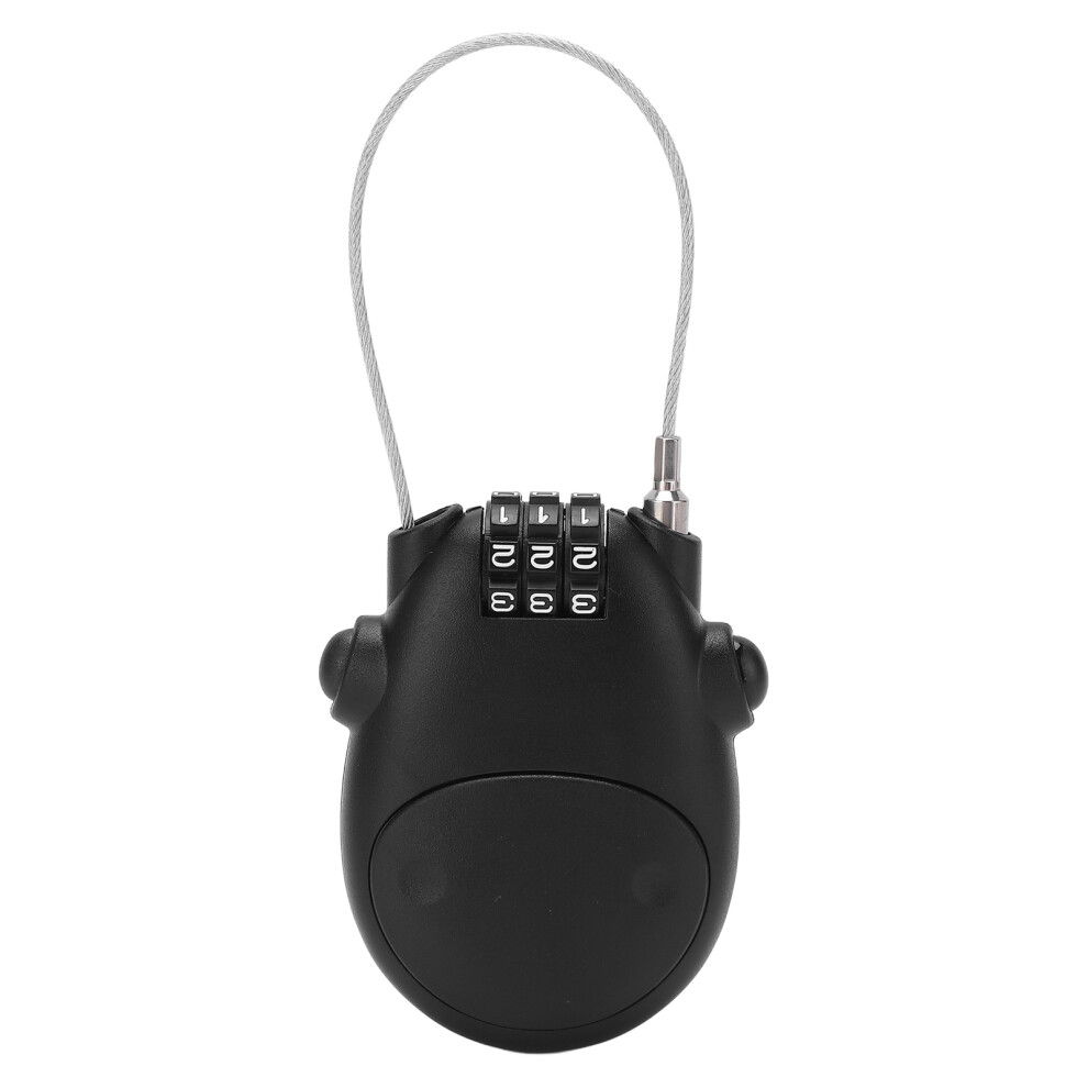 Retractable Steel Cable Lock With Cipher Wheel, Security Locks For Travelers High Strength Cable Adjustable Length Easy Carry Weather Resistant 9138057788532